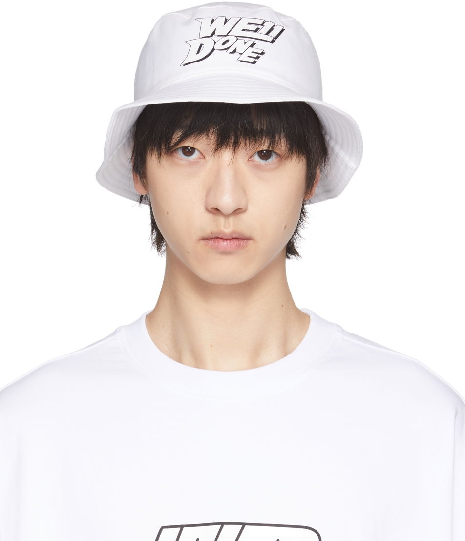Klobúk We11done We11done Basic Logo Bucket Hat Biela | WD-AH1-22-407-U-WH, 0