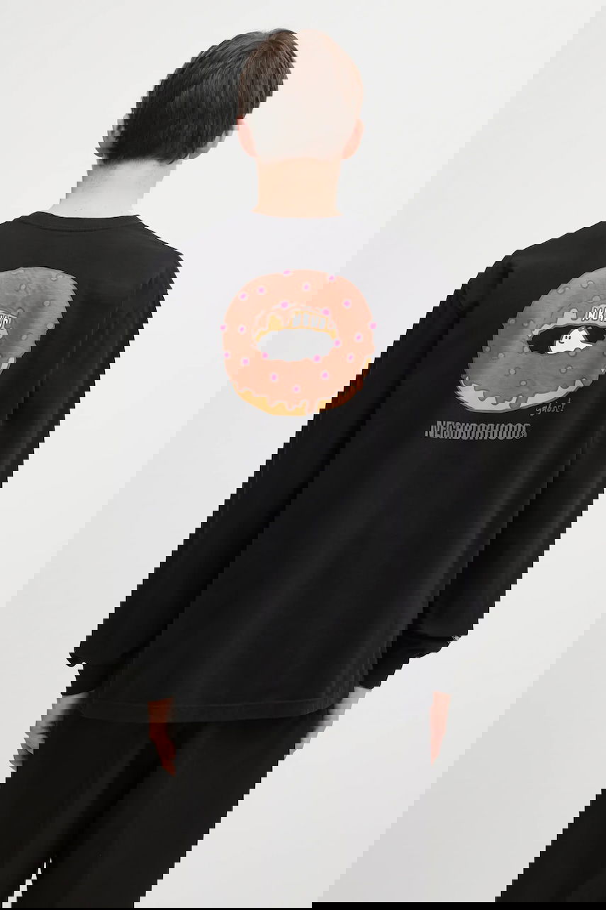 Tričko Neighborhood Long-sleeve T-shirt with Donut and Ghost graphic Čierna | 252PCNH.LT10, 0