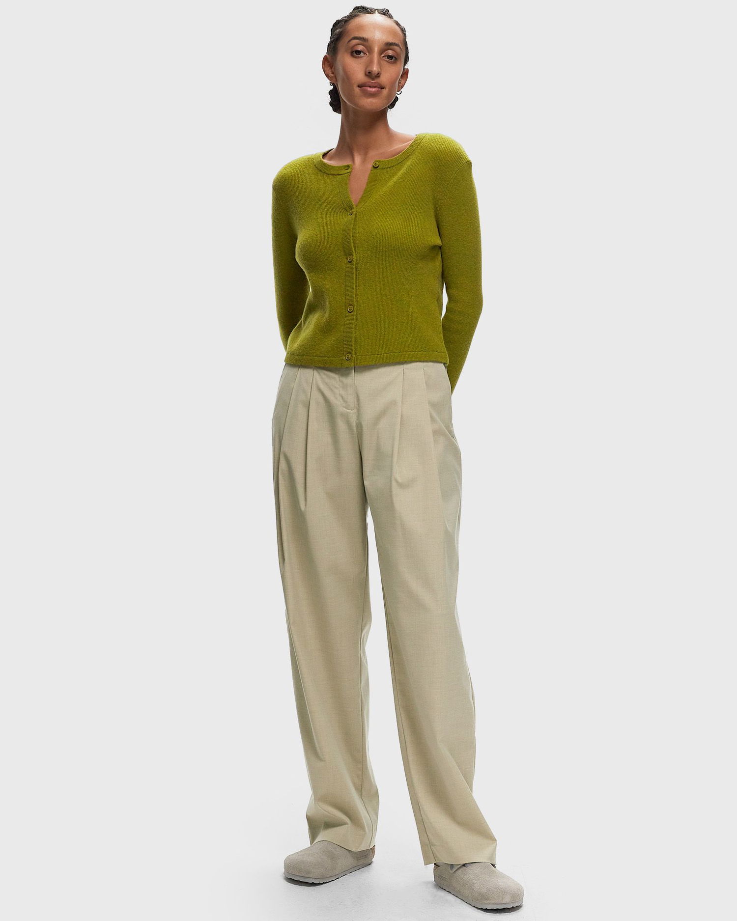 Sveter American Vintage RAXOW VEST Cardigan Zelené | RAX19AH24-CAMELEON-CHINE, 1