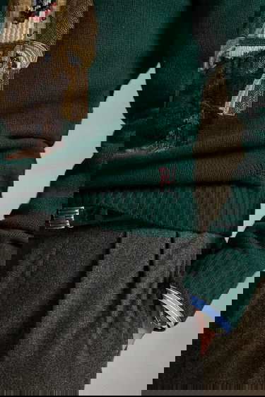 Sveter Polo by Ralph Lauren Wool Crewneck Heritage Bear Sweater Zelené | 710978308, 3