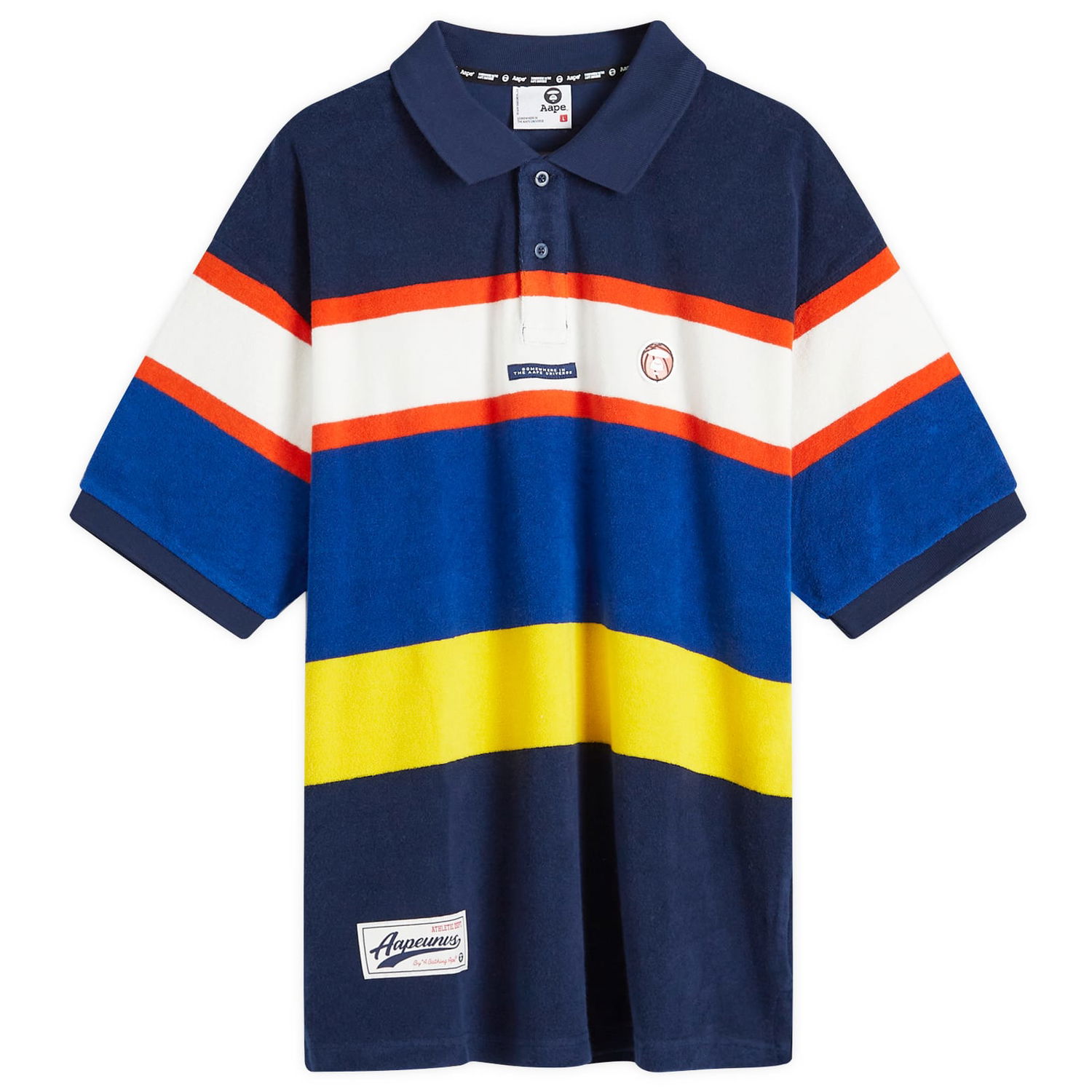 Polo tričko AAPE by A Bathing Ape AAPE Stripe Polo Shirt, Size Large Rôznofarebný | AAPPOM1489XXMNYX, 1