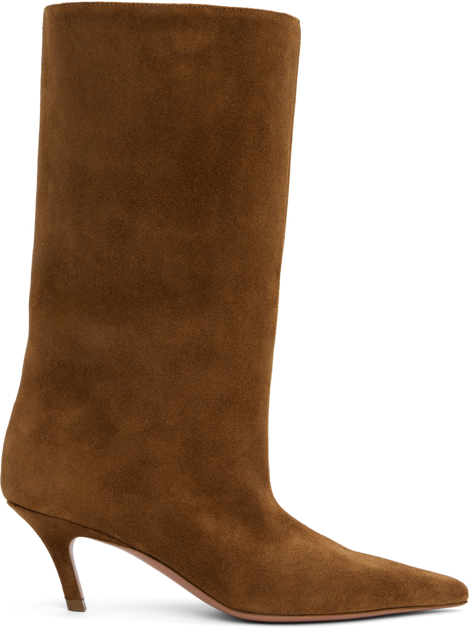 Oblečenie Amina Muaddi Amina Muaddi Fiona 60 Suede Kitten Heel Boots Hnedá | FIONA BOOT SUEDE, 0