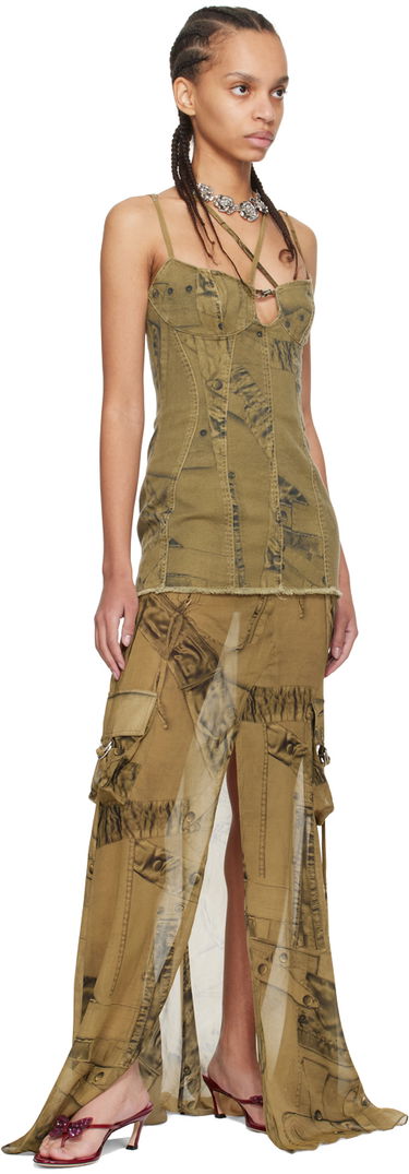 Šaty Blumarine Blumarine Layered Maxi Dress Zelené | P422A413A, 3