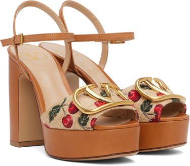 Starostlivosť o obuv Valentino Valentino Garavani VLogo Signature Cherryfic Platform Sandals Hnedá | 6W0S0FG2NNX, 3