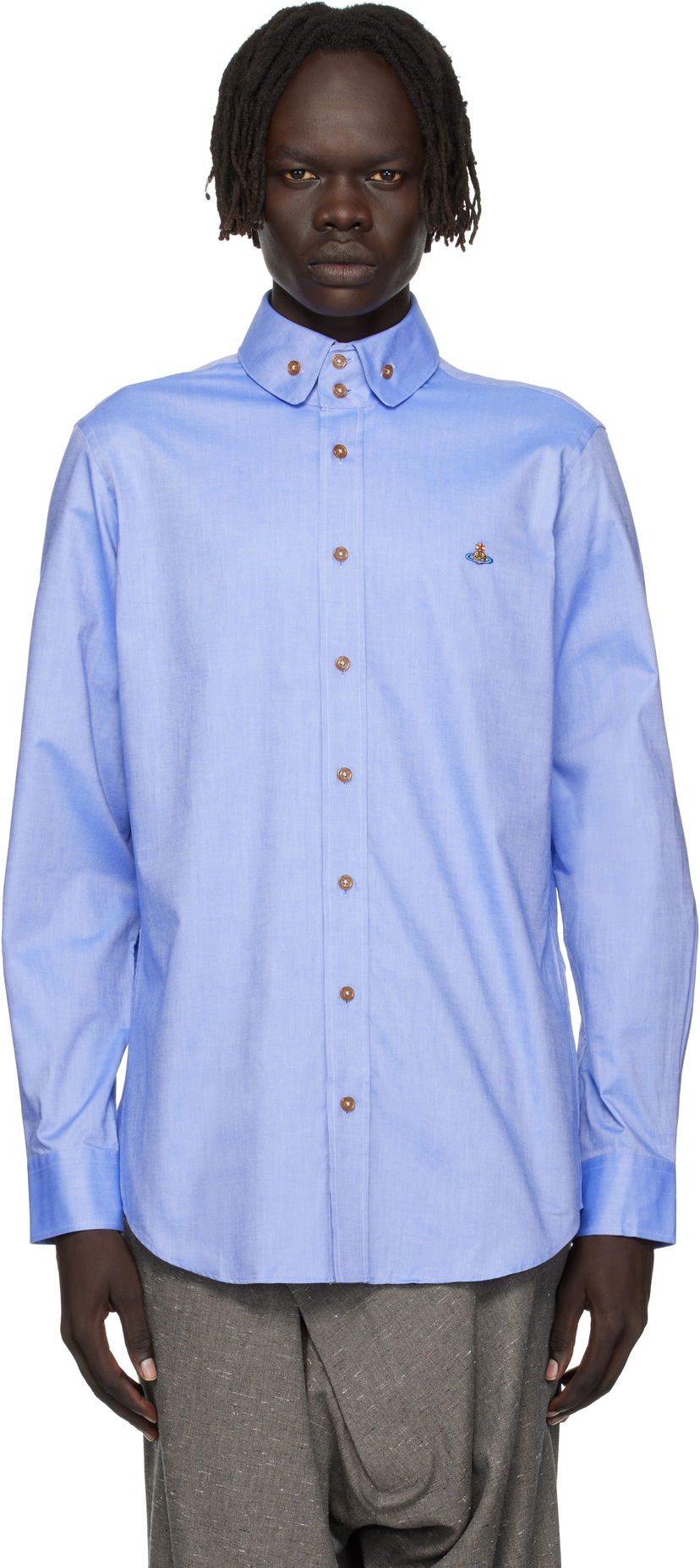 Košeľa Vivienne Westwood Vivienne Westwood Two Button Krall Shirt Modrá | 24010005-W017R-