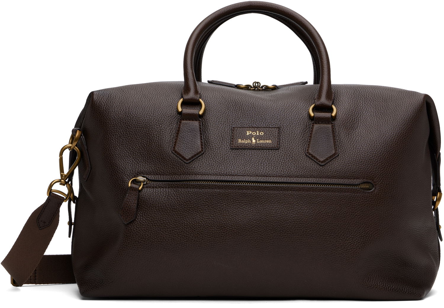 Cestovná taška Polo by Ralph Lauren Polo Ralph Lauren Pebbled Leather Duffle Bag Hnedá | 405962459002, 0