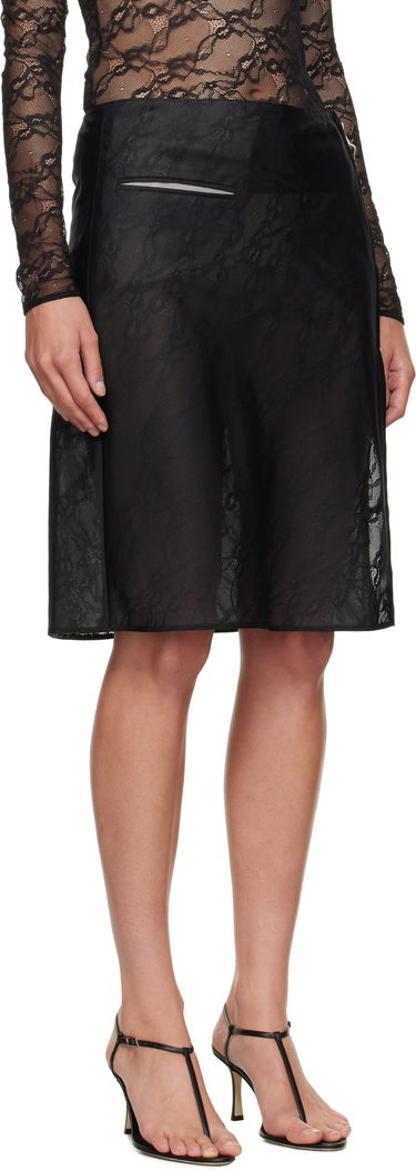 Sukňa Courrèges Courrèges Zipped Lace Midi Skirt Čierna | 325CJU306PA0135, 1