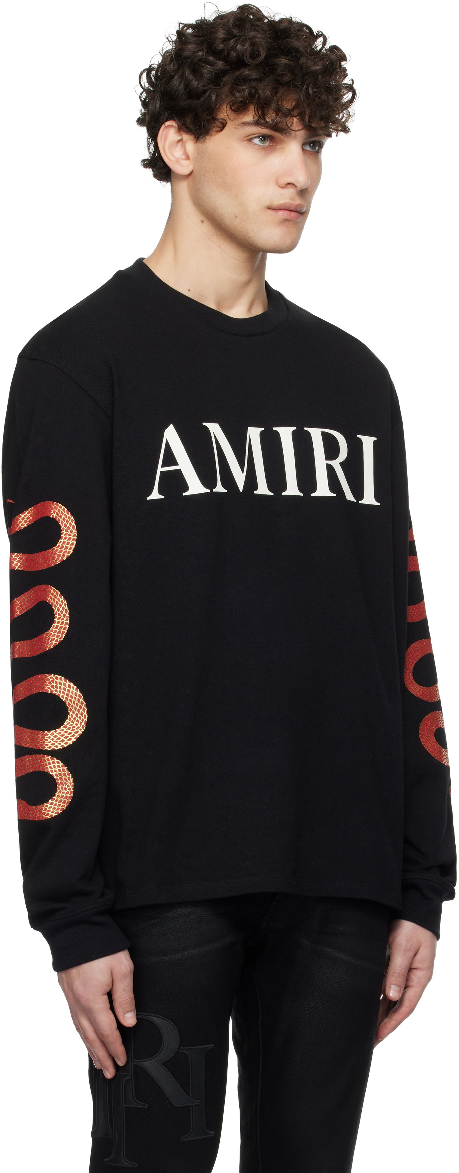 Tričko AMIRI Snake Print Longsleeve T-Shirt Čierna | AMJYTE1156, 1
