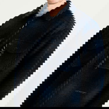 Bunda and wander Shaggy Wool Zip Jacket, Size Small Navy | 5745283053-120, 5