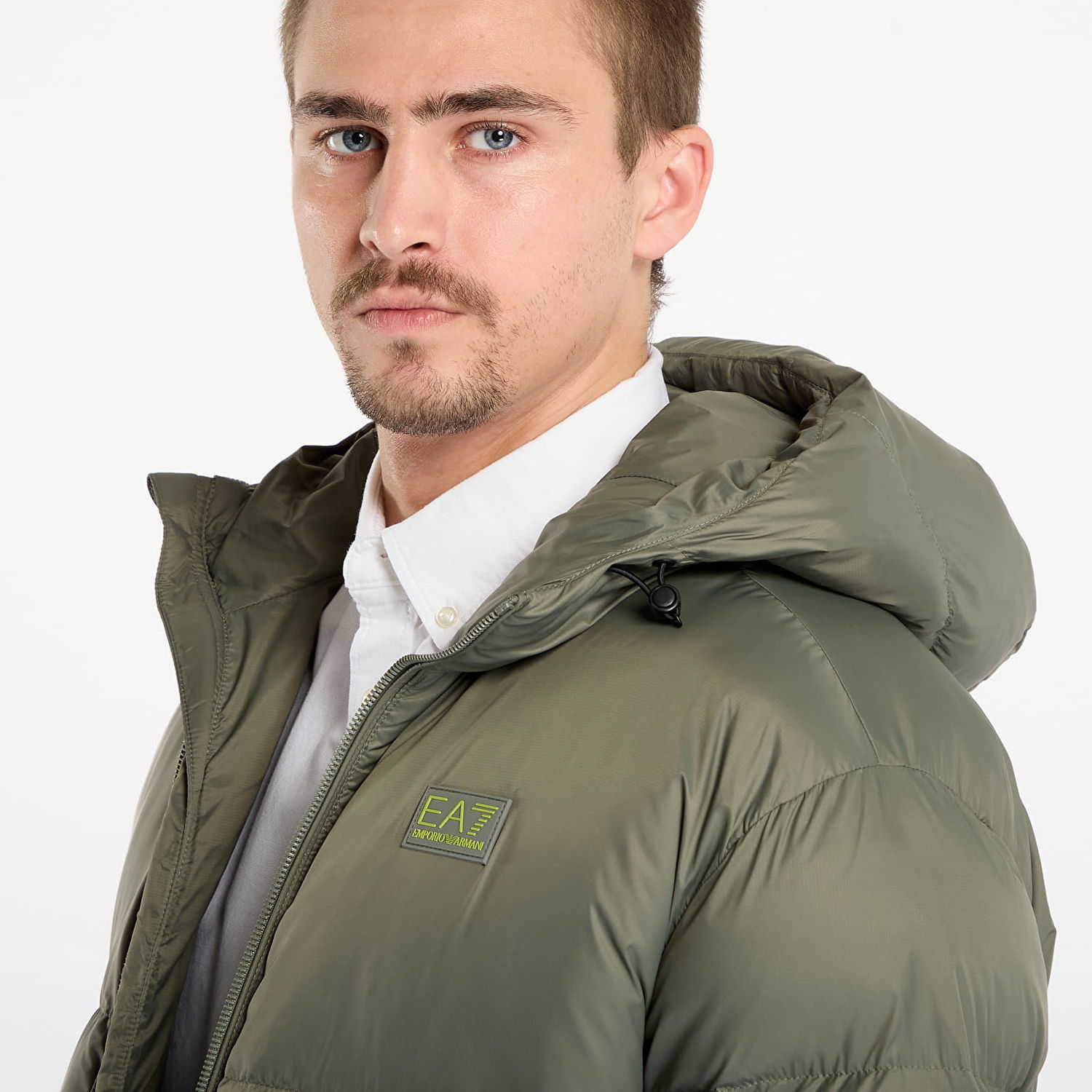 Prešívaná bunda Emporio Armani Mountain Polar Big Logo Hooded Puffer Jacket Zelené | 7M000694AF15956U8142, 1