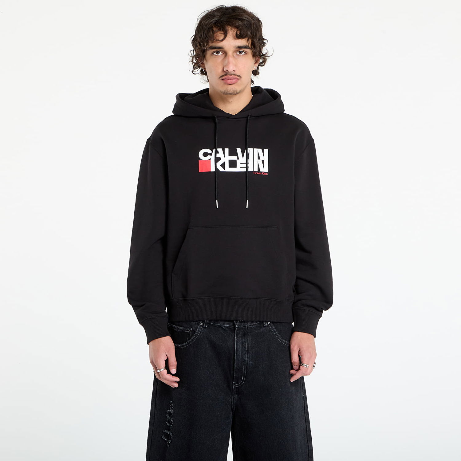 Mikina CALVIN KLEIN Calvin Klein Jeans Men's Terry Hoodie Čierna | LV04RD258G UB1, 0