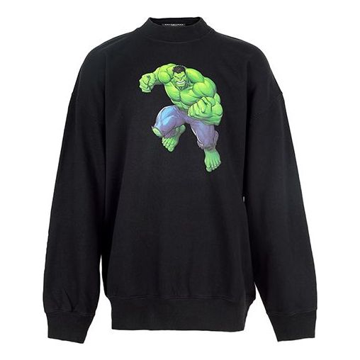 Sveter Balenciaga Marvel Hulk Print Boxy Crewneck Sweatshirt Čierna | 671125TLV581000, 0