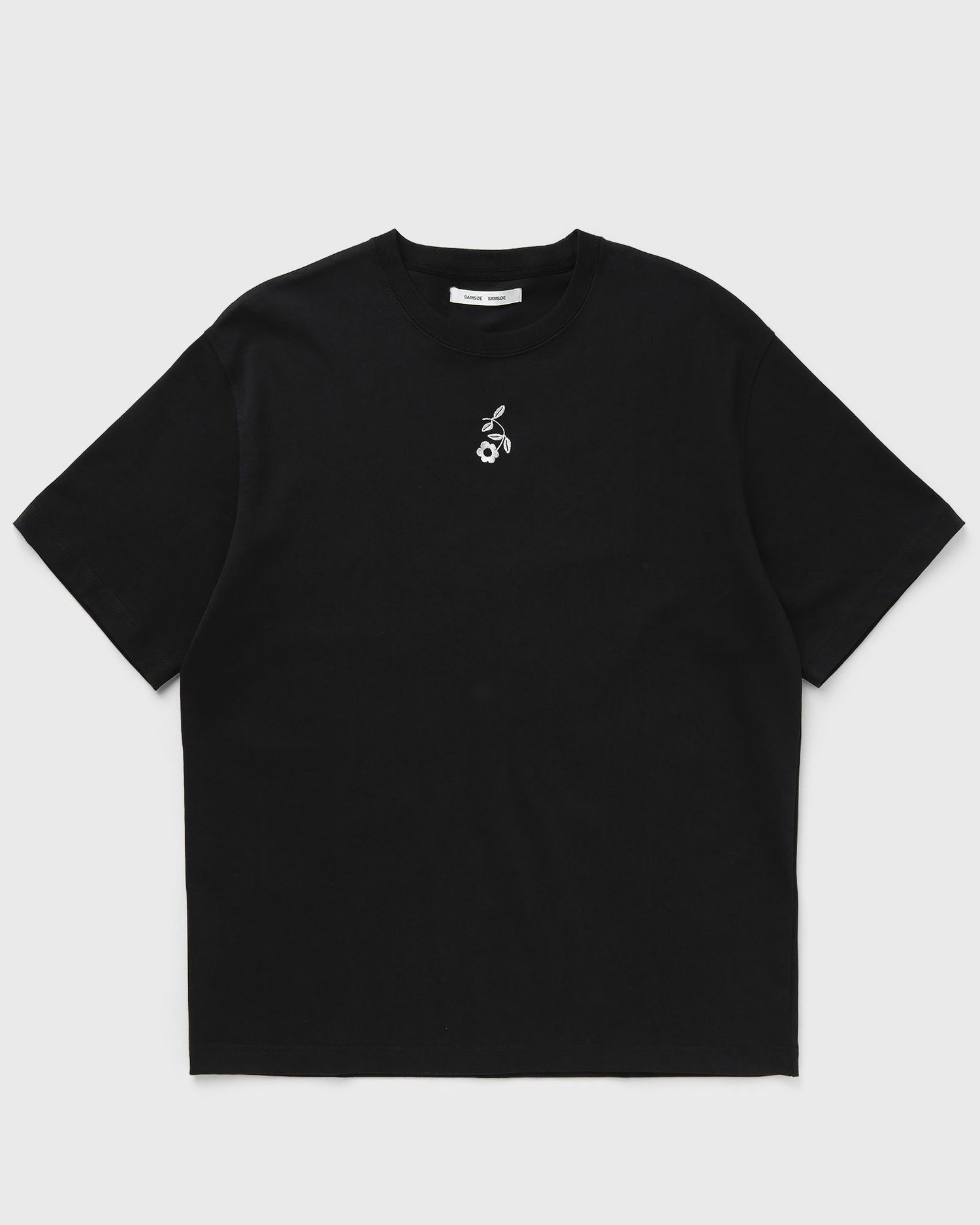 Tričko Samsoe Samsoe Sanature T-Shirt with Floral Embroidery Čierna | U25100020-BLACK-NATURE, 1