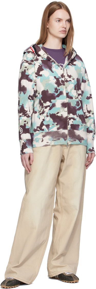 Mikina BAPE A Bathing Ape Map Camo Shark Full Zip Hoodie Rôznofarebný | 001ZPL302001L, 3