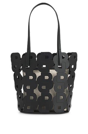 Tote bag BOSS Double B Monogram Leather Tote Bag Čierna | 50541981, 0