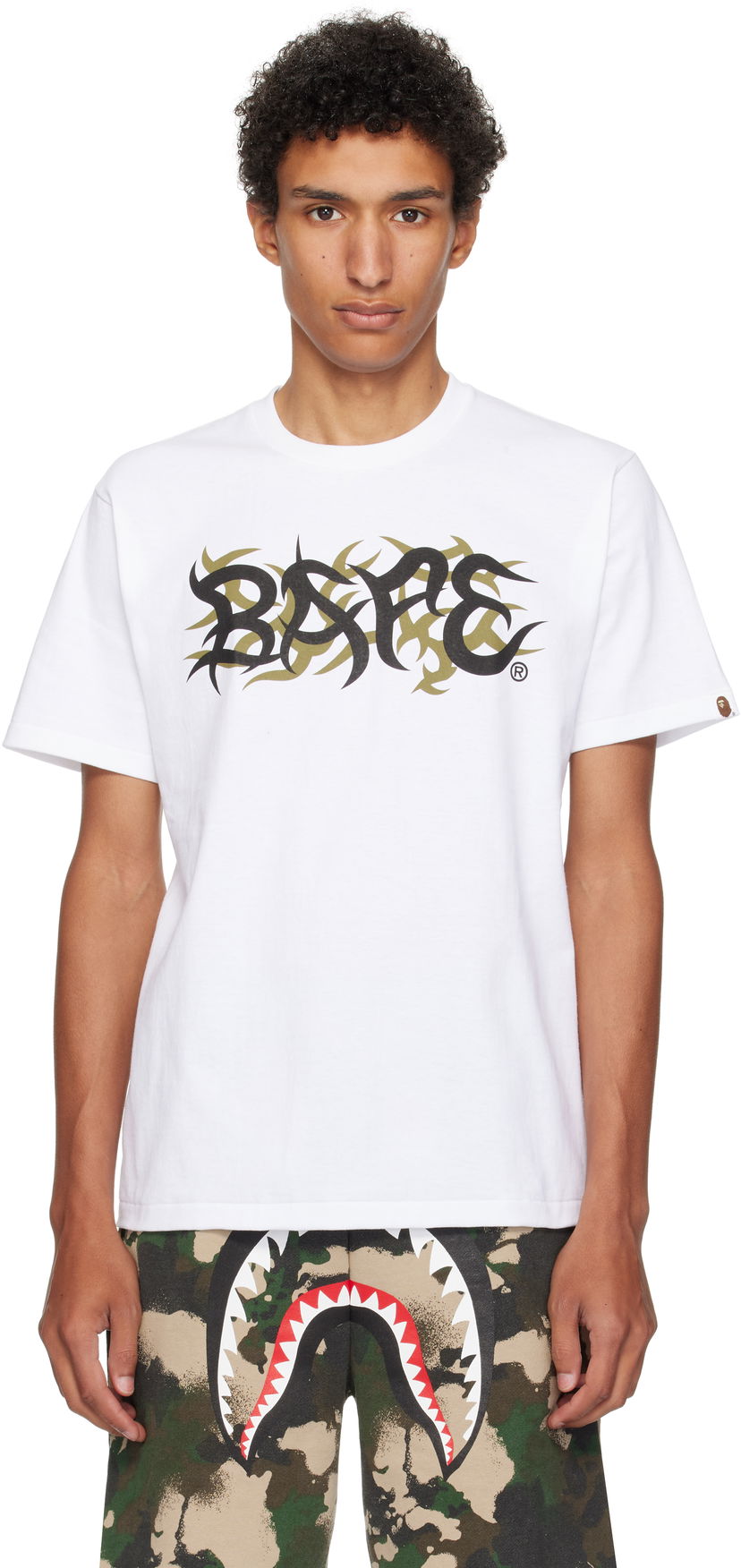 Tričko BAPE Trial Camo 'BAPE' Logo T-Shirt Biela | 001TEL301037M