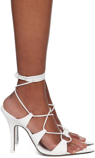 Starostlivosť o obuv The Attico Attico Renèe Lace-Up Heeled Sandals Biela | 231WS625 L001, 0