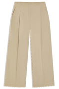 High-waisted relaxed-fit trousers in stretch cotton