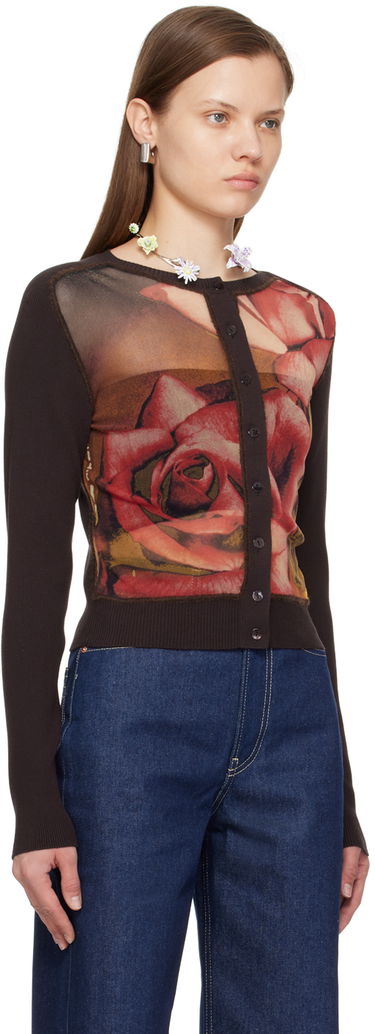 Sveter Jean Paul Gaultier Gaultier Roses Print Cardigan Hnedá | 24/25-F-CA004-M063-60403050, 1