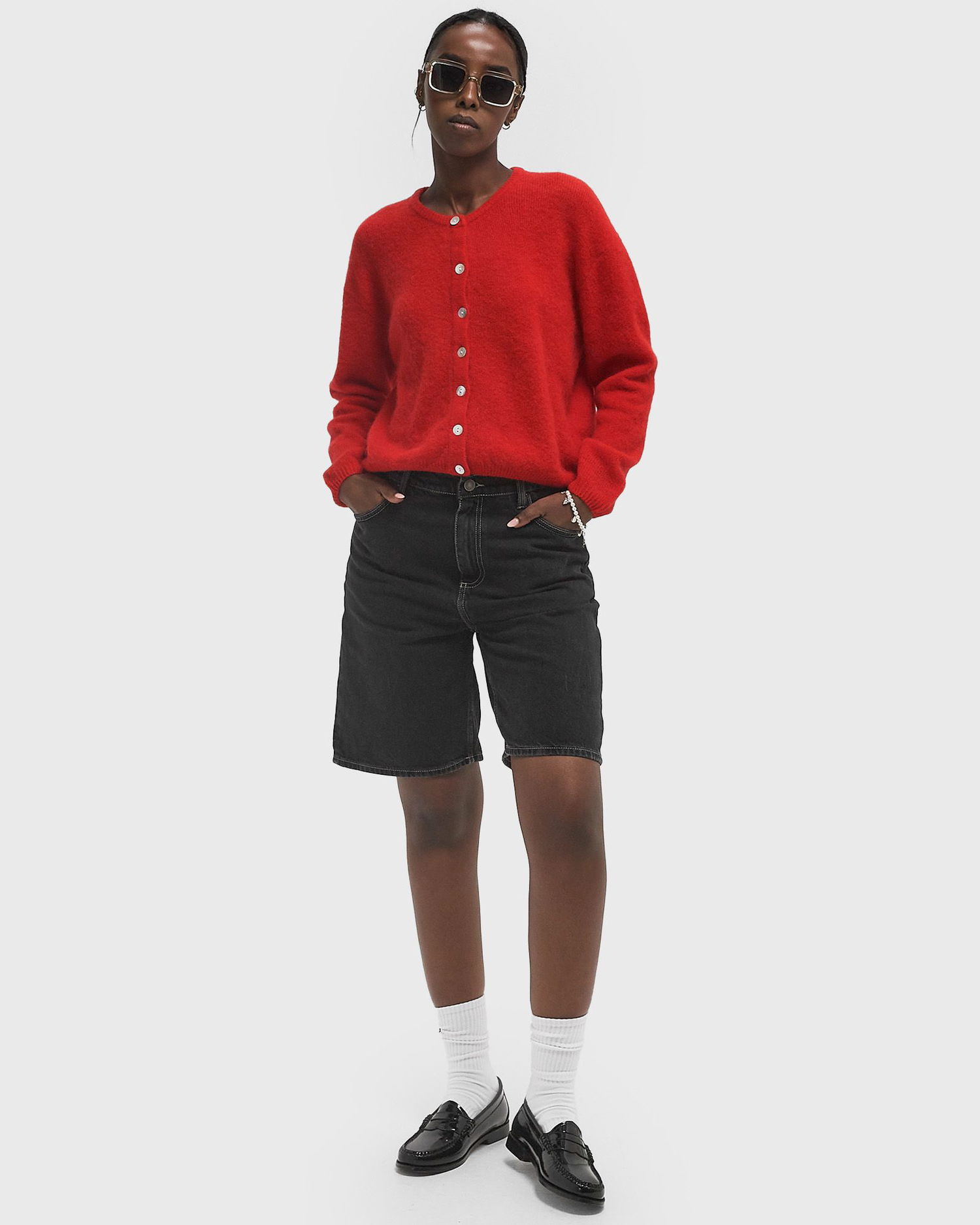 Sveter American Vintage VITOW Cardigan L Červená | VITO19EE25-STRAWBERRY, 1