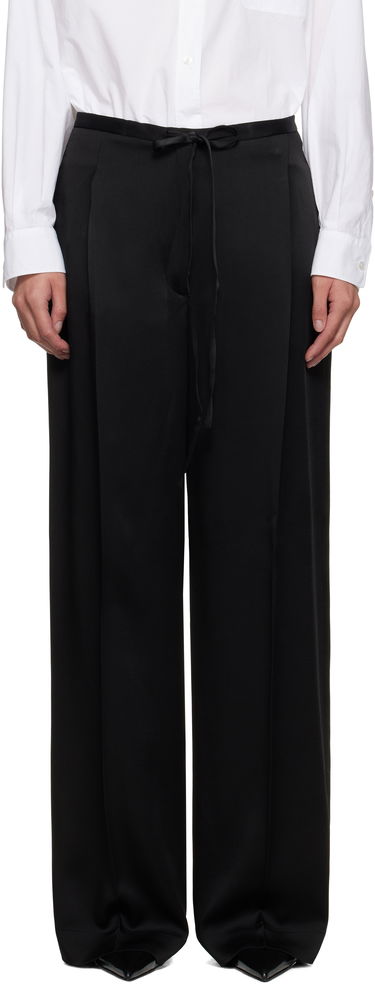 Nohavice Róhe Relaxed Drawstring Satin Trousers Čierna | 416-30-125, 0