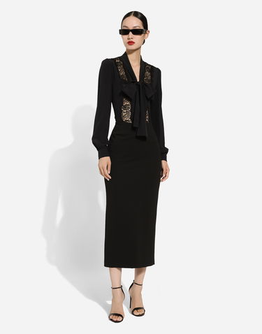 Sukňa Dolce & Gabbana Straight-Cut Midi Skirt Čierna | F4CQBTFUGKFN0000, 1