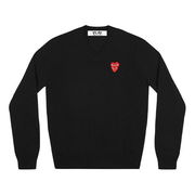 PLAY V-Neck Pullover With Red Emblem
