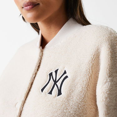 Bomber bunda New Era New Era MLB Sherpa Bomber Jacket NY Yankees Béžová | 60684447, 5