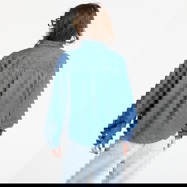 Košeľa CALVIN KLEIN Cropped Long Sleeve Shirt Modrá | LV047E902G YYK, 2