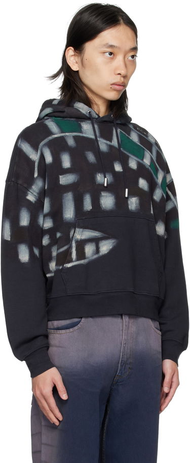 Mikina Eckhaus Latta Eckhaus Latta Garment-Dyed Printed Hoodie Čierna | 251-EL-PF25-P -, 4