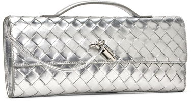 Kabelka Bottega Veneta Bottega Veneta Andiamo Woven Leather Clutch Metalická | 741511 V4P12, 1
