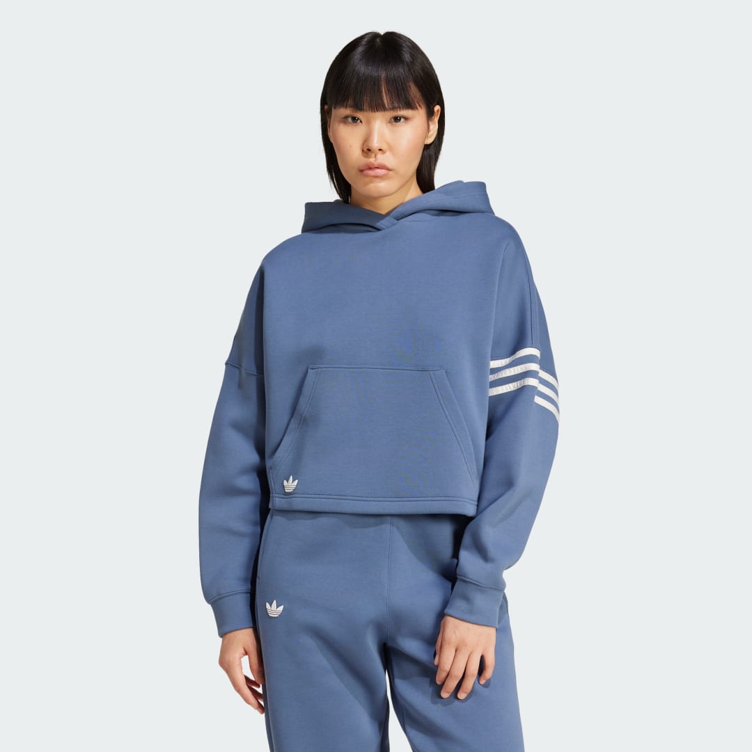 Mikina adidas Performance Neuclassics Cropped Hoodie Modrá | IX9866, 0
