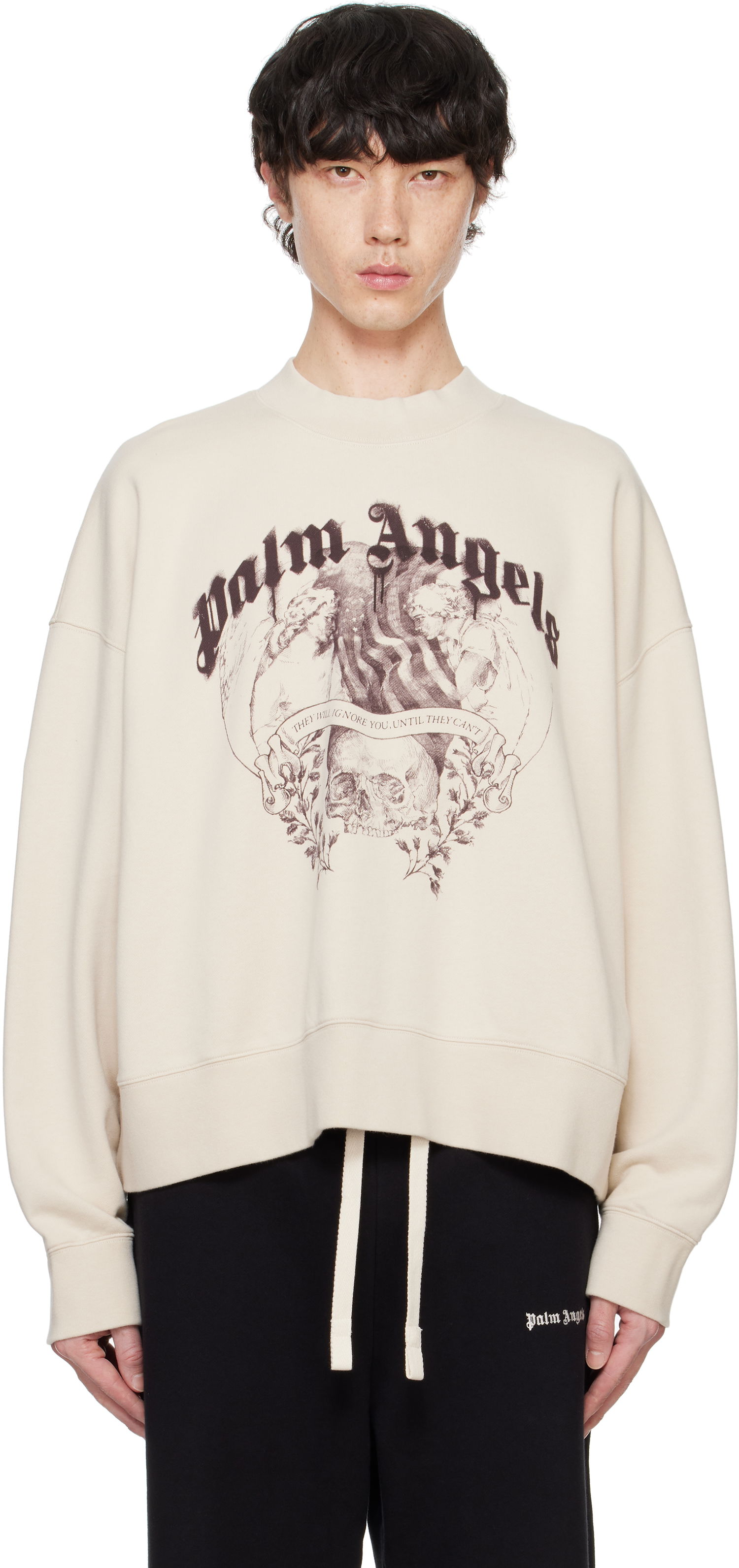 Mikina Palm Angels Statement Béžová | PMBA026F24FLE0016129, 0