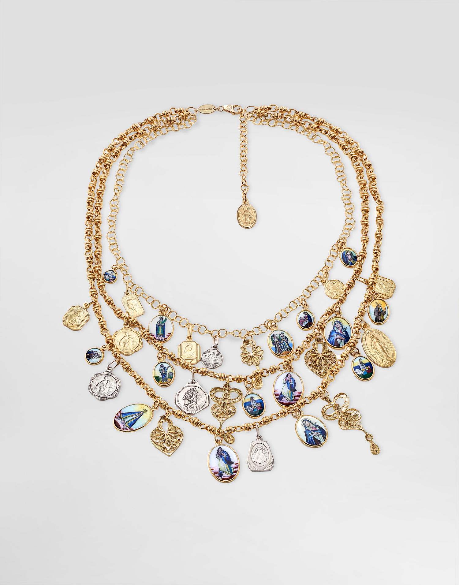 Náhrdelník Dolce & Gabbana Dolce & Gabbana 18K Gold Multi-Charm Layered Necklace Žltá | WNDD2GW0001ZOO00, 0