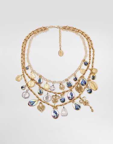 Náhrdelník Dolce & Gabbana Dolce & Gabbana 18K Gold Multi-Charm Layered Necklace Žltá | WNDD2GW0001ZOO00, 0