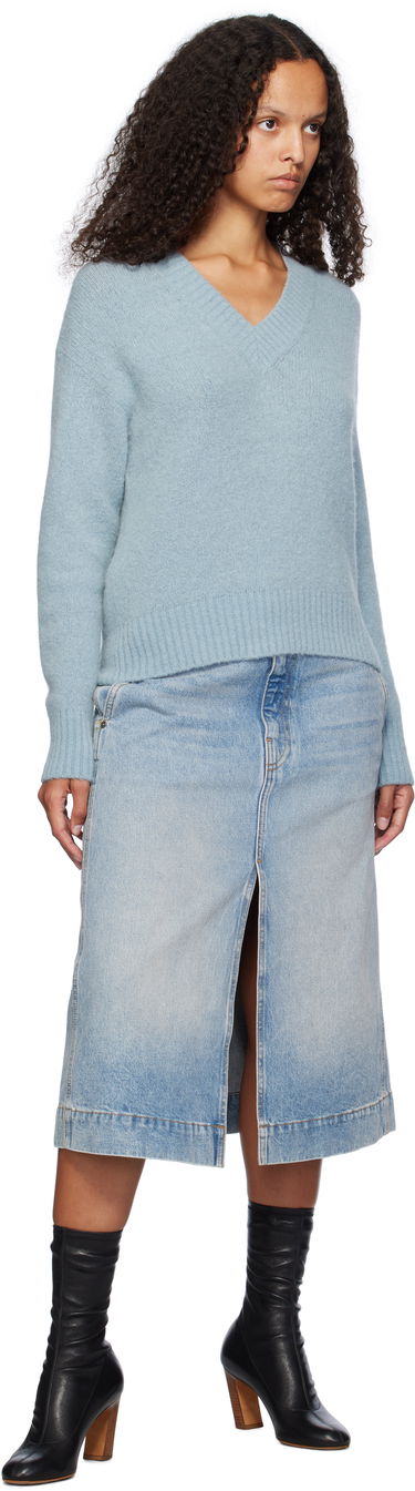 Sveter Max Mara Weekend Max Mara Visita V-Neck Sweater Modrá | 2425366102600 MM12053, 3