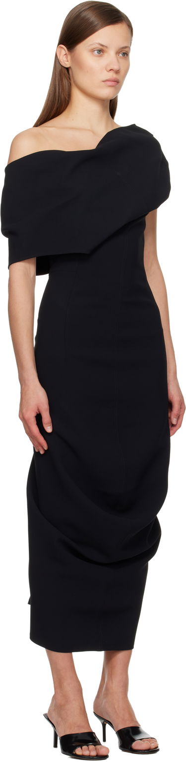 Šaty Jacquemus 'The Pesce' Asymmetric Off-Shoulder Draped Maxi Dress Čierna | 25HDRW00691AW00632, 1