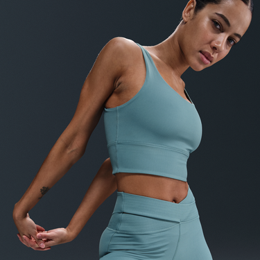 Podprsenka Nike Ribbed Longline Sports Bra with Light Support and Padding Zelené | HF1542-006, 3