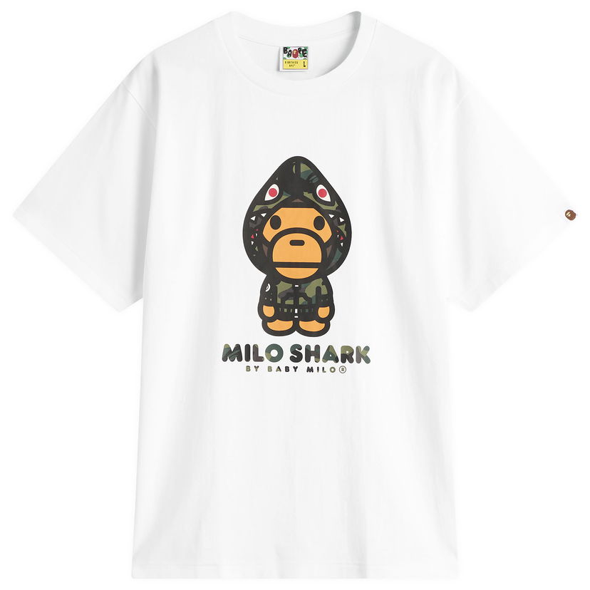 Tričko BAPE 1st Camo Milo Shark T-Shirt Biela | 002TEL801004M-WGR