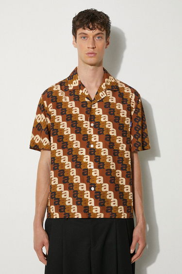Košeľa Awake NY Awake NY A Print Camp Relaxed Shirt Hnedá | SP24.TP005, 0