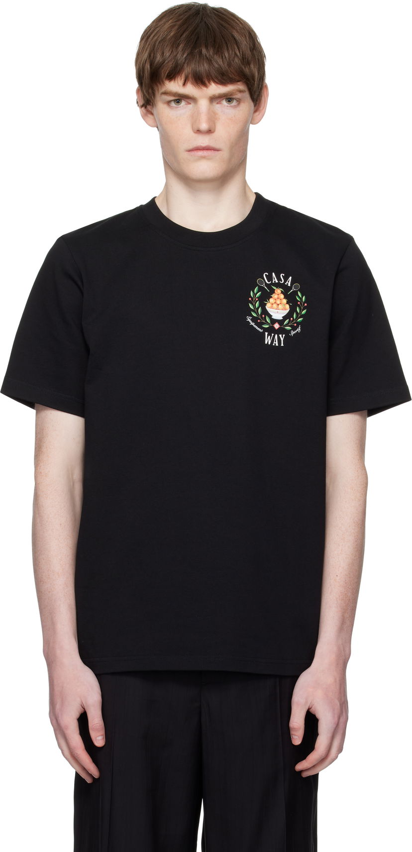 Tričko Casablanca Casablanca 'Casa Way' Graphic Short-Sleeve T-Shirt Čierna | MPF25-JTS-001-27-EX-FLANNELS