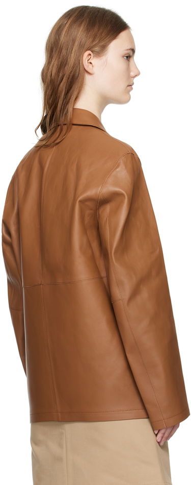 Bunda TOTEME TOTEME Clean Leather Jacket Hnedá | 242-WRZ1765-LE0056, 2