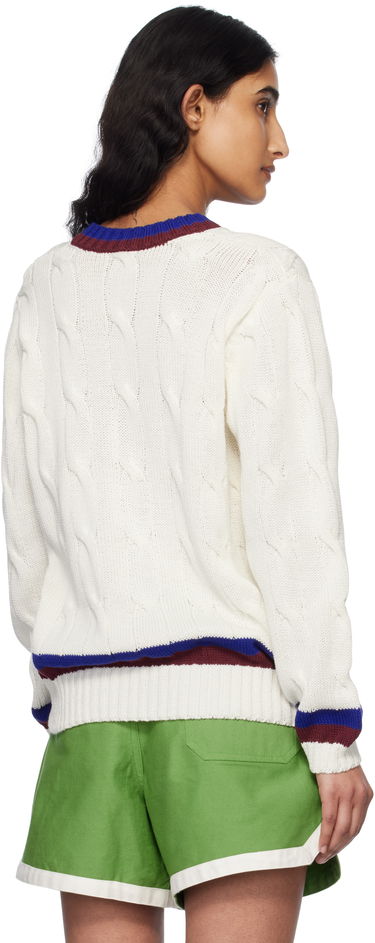 Sveter Bode Bode Tennis Knit Sweater Biela | MRS25KT052, 2