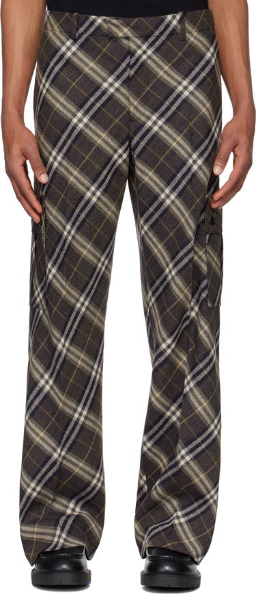 Cargo nohavice Burberry Burberry Check Wool Tailored Cargo Pants Hnedá | 8102488, 0