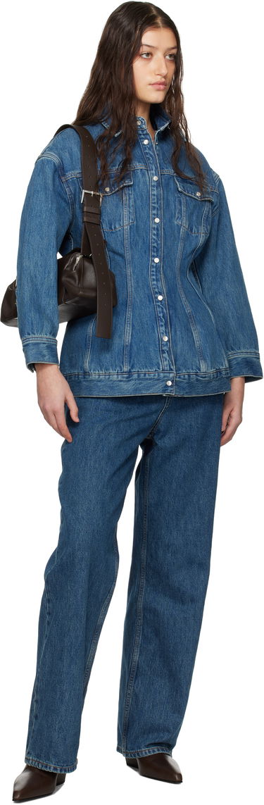 Bunda WARDROBE.NYC WARDROBE.NYC Contour Denim Jacket Modrá | W6001F24DE, 3