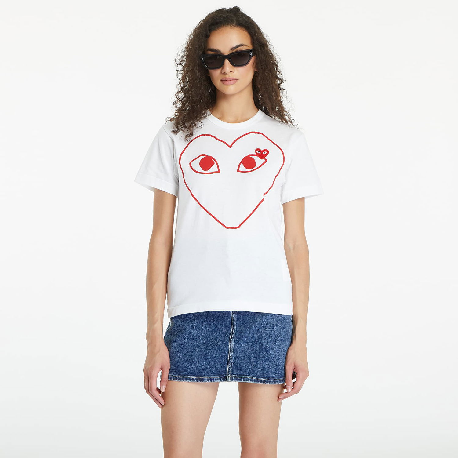 Tričko Comme des Garçons PLAY Heart Logo Short Sleeve Tee UNISEX White Biela | AX-T100 WHITE, 0