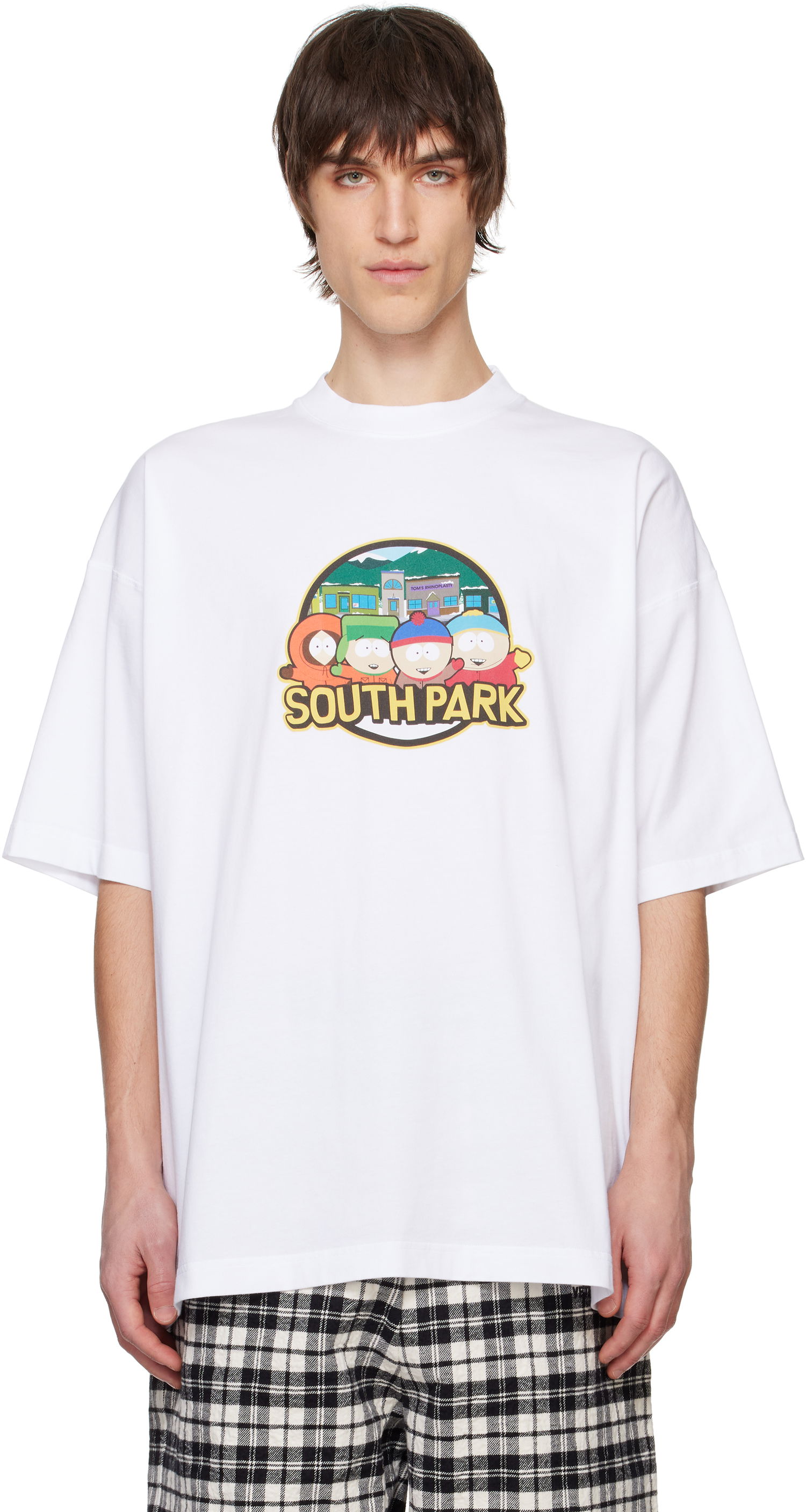 Tričko VETEMENTS Vetements 'South Park' Oversized T-Shirt Biela | UA66TR610W, 0