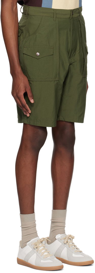 Šortky BEAMS Beams Plus Drawstring Cargo Shorts Zelené | 38250028139, 1