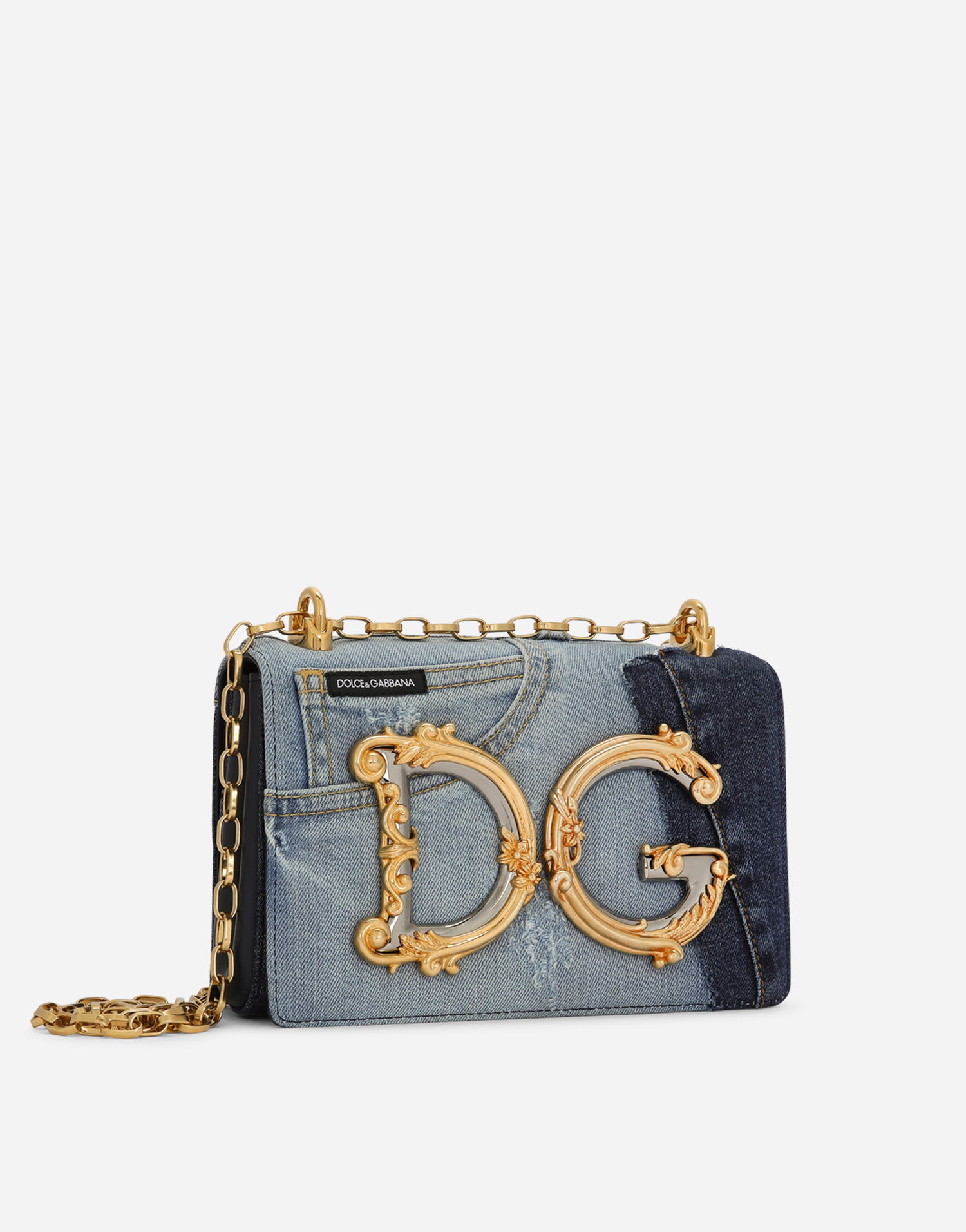 Taška cez rameno Dolce & Gabbana Dg Girls Patchwork Denim And Plain Calfskin Shoulder And Crossbody Bag Rôznofarebný | BB6498AO6218M800, 1