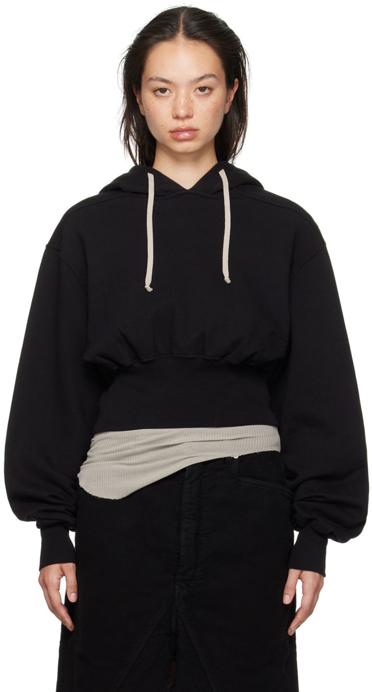Mikina Rick Owens Porterville Tatlin Cropped Hoodie Čierna | DS02D2220 FP, 0